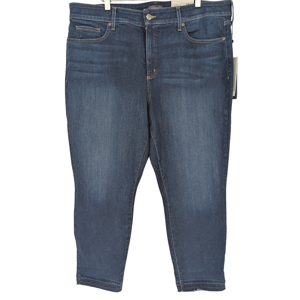 NYDJ Alina Ankle Jeans 18W Dark Blue Bezel Lift Tuck Stretch Premium Denim